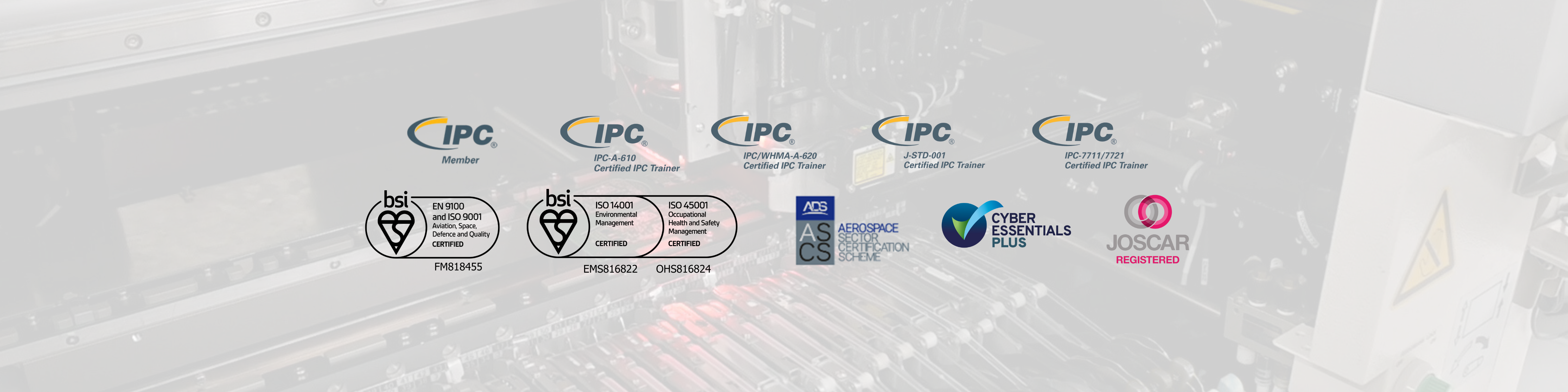 Accreditations and qualifications for Active-PCB Solutions